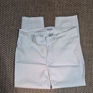 d. jeans Women's High Rise White Ankle Crop Jeans